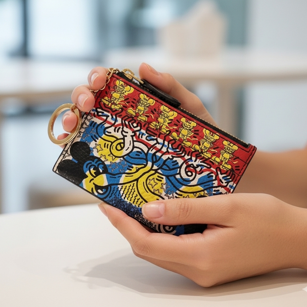 Coach Disney Mickey Mouse x Keith Haring Mini Skinny ID Case